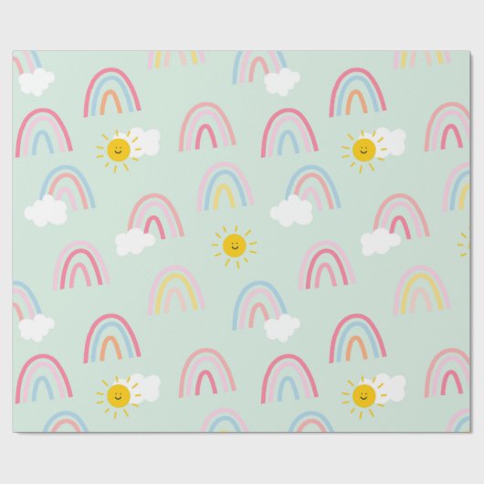 Waterverf Boho Rainbow en Sun Cadeaupapier (Vlak)