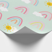 Waterverf Boho Rainbow en Sun Cadeaupapier (Hoek)