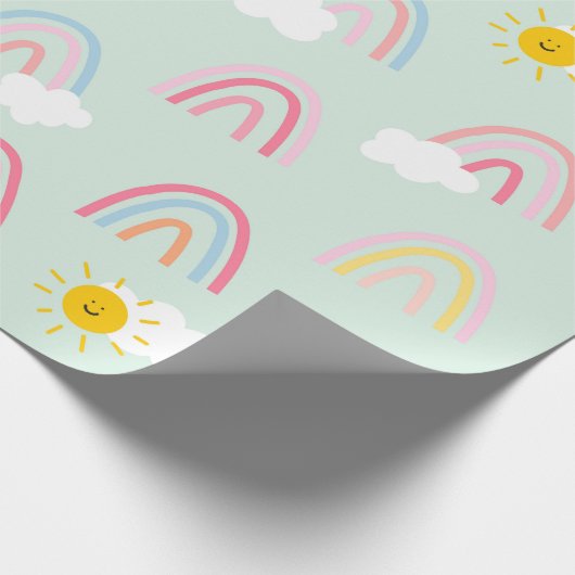 Waterverf Boho Rainbow en Sun Cadeaupapier (Hoek)