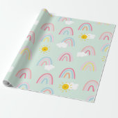Waterverf Boho Rainbow en Sun Cadeaupapier (Uitgerold)