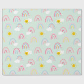 Waterverf Boho Rainbow en Sun Cadeaupapier (Vlak)