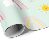 Waterverf Boho Rainbow en Sun Cadeaupapier (Rol Hoek)