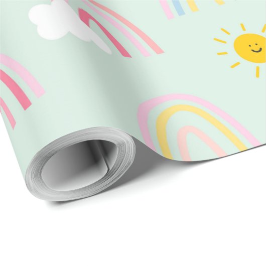 Waterverf Boho Rainbow en Sun Cadeaupapier (Rol Hoek)