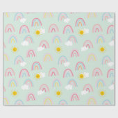 Waterverf Boho Rainbow en Sun Cadeaupapier (Vlak)