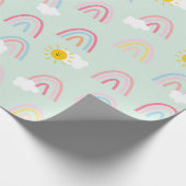 Waterverf Boho Rainbow en Sun Cadeaupapier (Hoek)