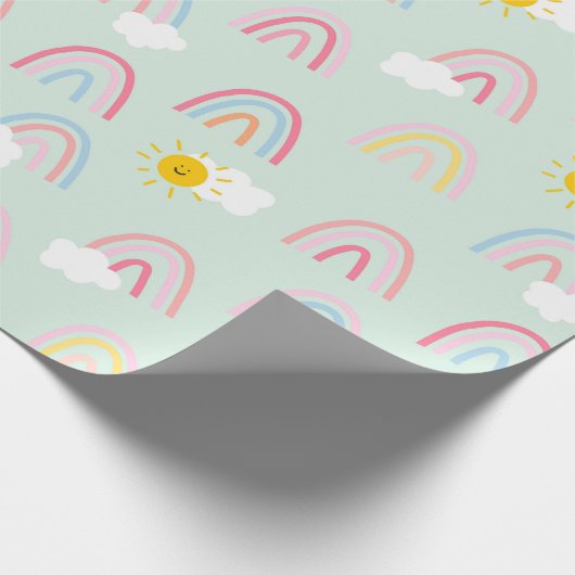 Waterverf Boho Rainbow en Sun Cadeaupapier (Hoek)