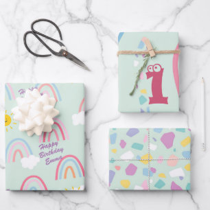 Waterverf Boho Rainbow en Sun Inpakpapier Vel