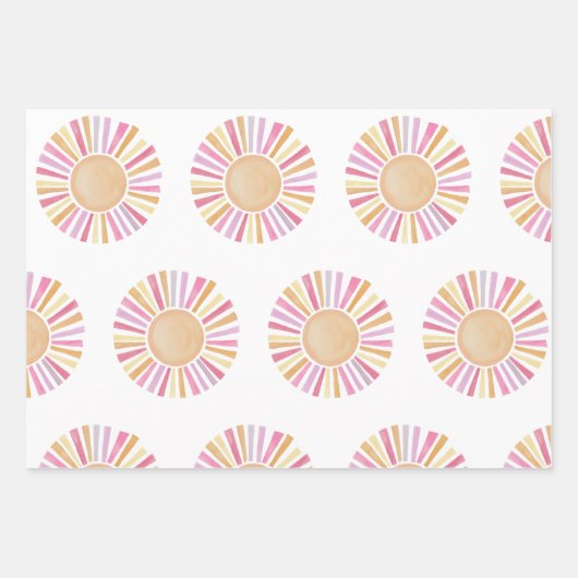 Waterverf Boho Rainbow en Sun Inpakpapier Vel (Voorkant 2)