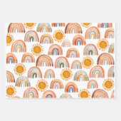 Waterverf Boho Rainbow en Sun Inpakpapier Vel (Voorkant)