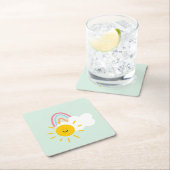 Waterverf Boho Rainbow en Sun Kartonnen Onderzetters (Insitu)