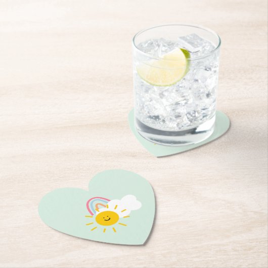 Waterverf Boho Rainbow en Sun Kartonnen Onderzetters (Insitu)