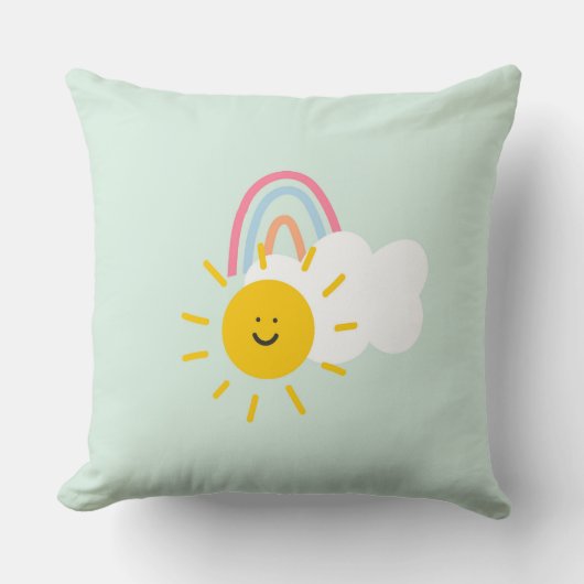 Waterverf Boho Rainbow en Sun Kussen (Voorkant)