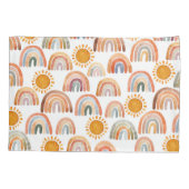 Waterverf Boho Rainbow en Sun Kussensloop (Achterkant)