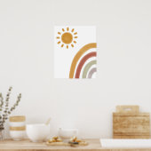 Waterverf Boho Rainbow en Sun Poster (Keuken)