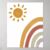 Waterverf Boho Rainbow en Sun Poster (Voorkant)