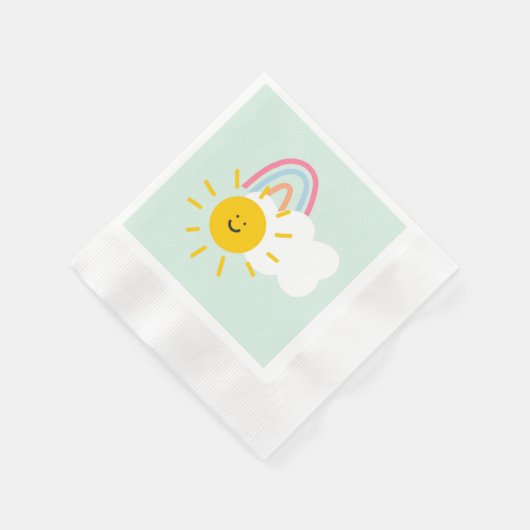 Waterverf Boho Rainbow en Sun Servet (Hoek)