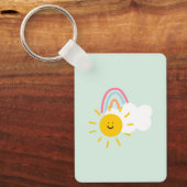 Waterverf Boho Rainbow en Sun Sleutelhanger (Voorkant)