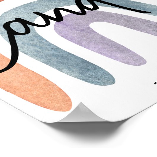 Waterverf Boho Rainbow Hoeveel snoepjes Poster (Hoek)