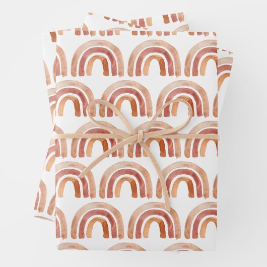 Waterverf Boho Rainbow Inpakpapier Vel (In situ)