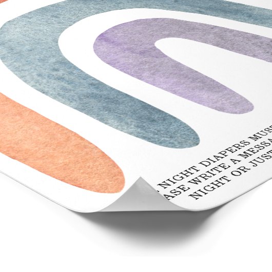 Waterverf Boho Rainbow Late Night Diapers Poster (Hoek)