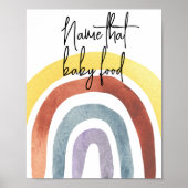 Waterverf Boho Rainbow - noem dat baby eten Poster (Voorkant)