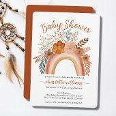 Waterverf Boho Rainbow Terracotta Baby shower Kaart