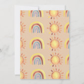 Waterverf Boho regenboog Baby Borrel Kaart (Achterkant)