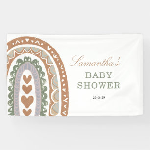 Waterverf Boho Regenboog baby shower Spandoek