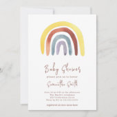 Waterverf Boho regenboog baby shower uitnodiging (Voorkant)