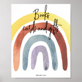 Waterverf Boho Regenboog Boeken kaarten en cadeaus Poster