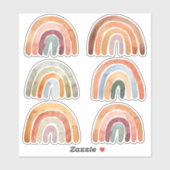 Waterverf Boho Regenboog Collectie Sticker (Vel)