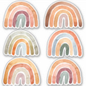 Waterverf Boho Regenboog Collectie Sticker (Voorkant)