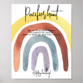 Waterverf Boho Regenboog Fopspenen jacht spel Poster