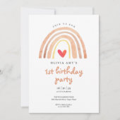 Waterverf Boho Regenboog Hart Foto Verjaardag Kaart (Voorkant)