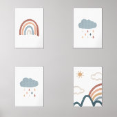 Waterverf Boho regenboog set van 4 poster (Voorkant)