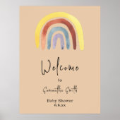 Waterverf boho regenboog Welkom Poster (Voorkant)