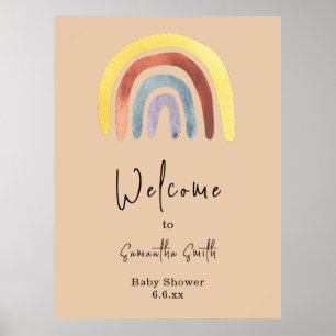 Waterverf boho regenboog Welkom Poster