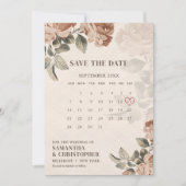  waterverf boho roestig terracotta roos salie save the date (Voorkant)