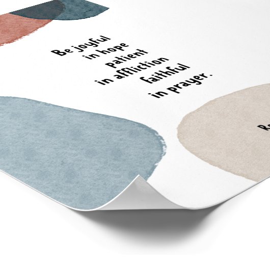 Waterverf boho romeinen 12:12 poster (Hoek)