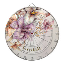 Waterverf Boho Roze Bloemen Elegant Stijlvol Dartbord