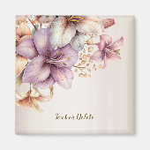 Waterverf Boho Roze Bloemen Elegant Stijlvol Magneet (Voorkant)