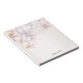 Waterverf Boho Roze Bloemen Elegant Stijlvol Notitieblok (Schuin)
