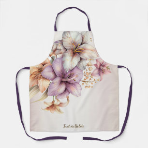 Waterverf Boho Roze Bloemen Elegant Stijlvol Schort