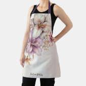 Waterverf Boho Roze Bloemen Elegant Stijlvol Schort (Insitu)