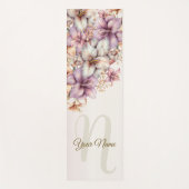 Waterverf Boho Roze Bloemen Elegant Stijlvol Yogamat (Voorkant)