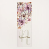 Waterverf Boho Roze Bloemen Elegant Stijlvol Yogamat (Achterkant)