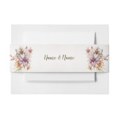 Waterverf Boho Roze Bloemen Rustiek Elegant Uitnodigingen Wikkel (Voorkant Voorbeeld)