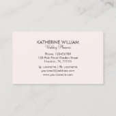 Waterverf Boho Roze Bourgondië Roos Bloemen Visitekaartje (Achterkant)