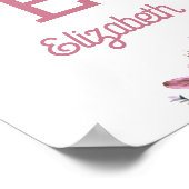 Waterverf boho roze florale crème baby kinderen poster (Hoek)