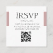 Waterverf Boho Roze & Neutrale QR Code RSVP Kaart (Achterkant)